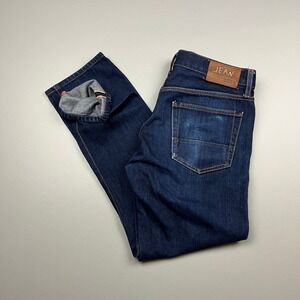 Jean Shop Mick Jeans Mens 31x28 Blue Slim Straight Dark Wash Selvedge JM0012705